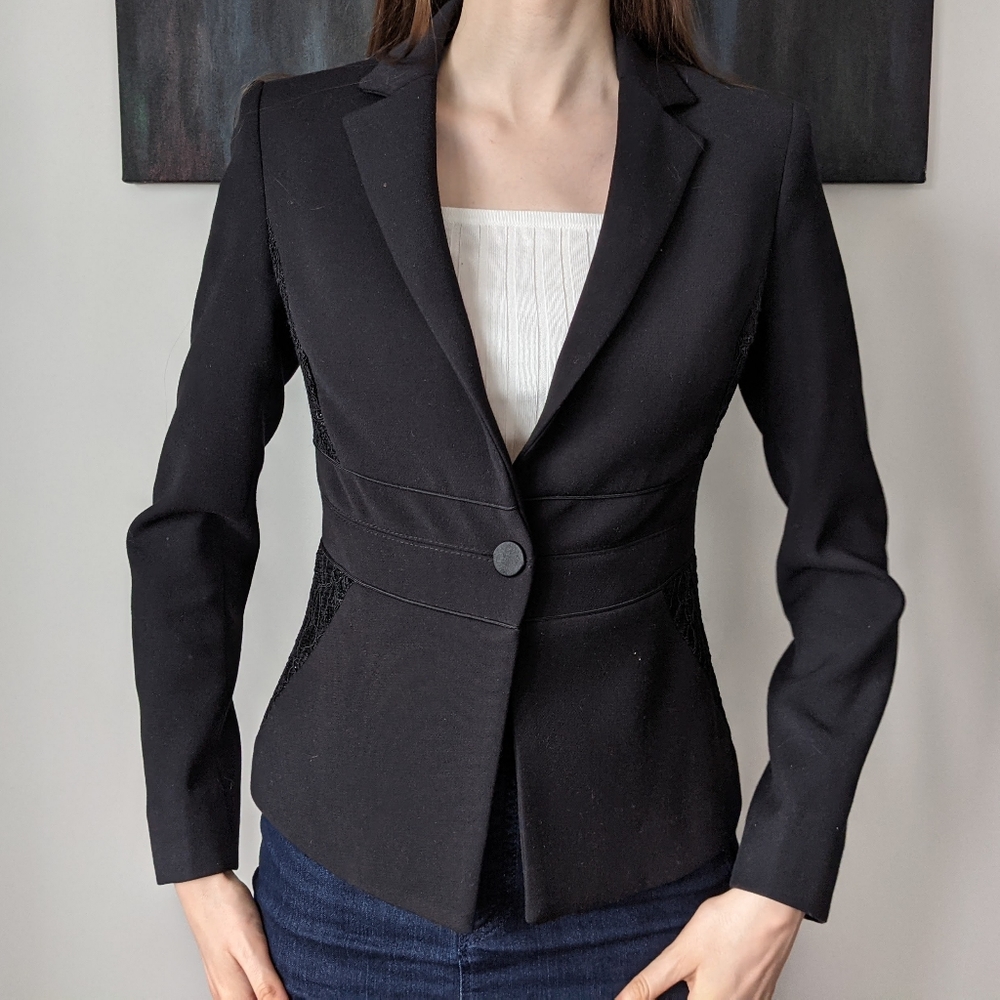 Anne Klein Fitted Black Blazer